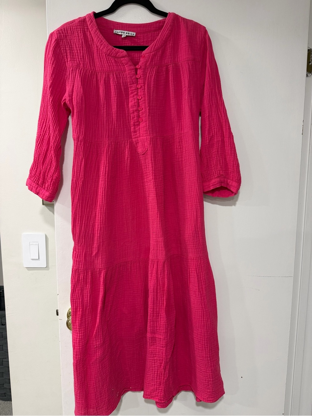 Talbots Pink Midi Dress with Button Front